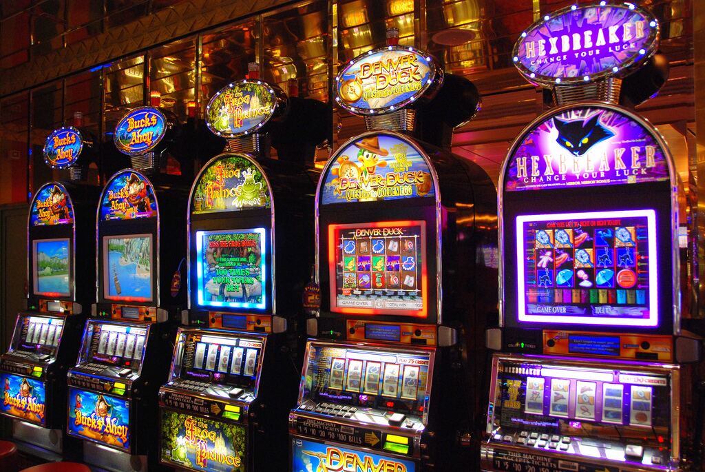 Slot machine hall at Suite Spin Casino Hotel